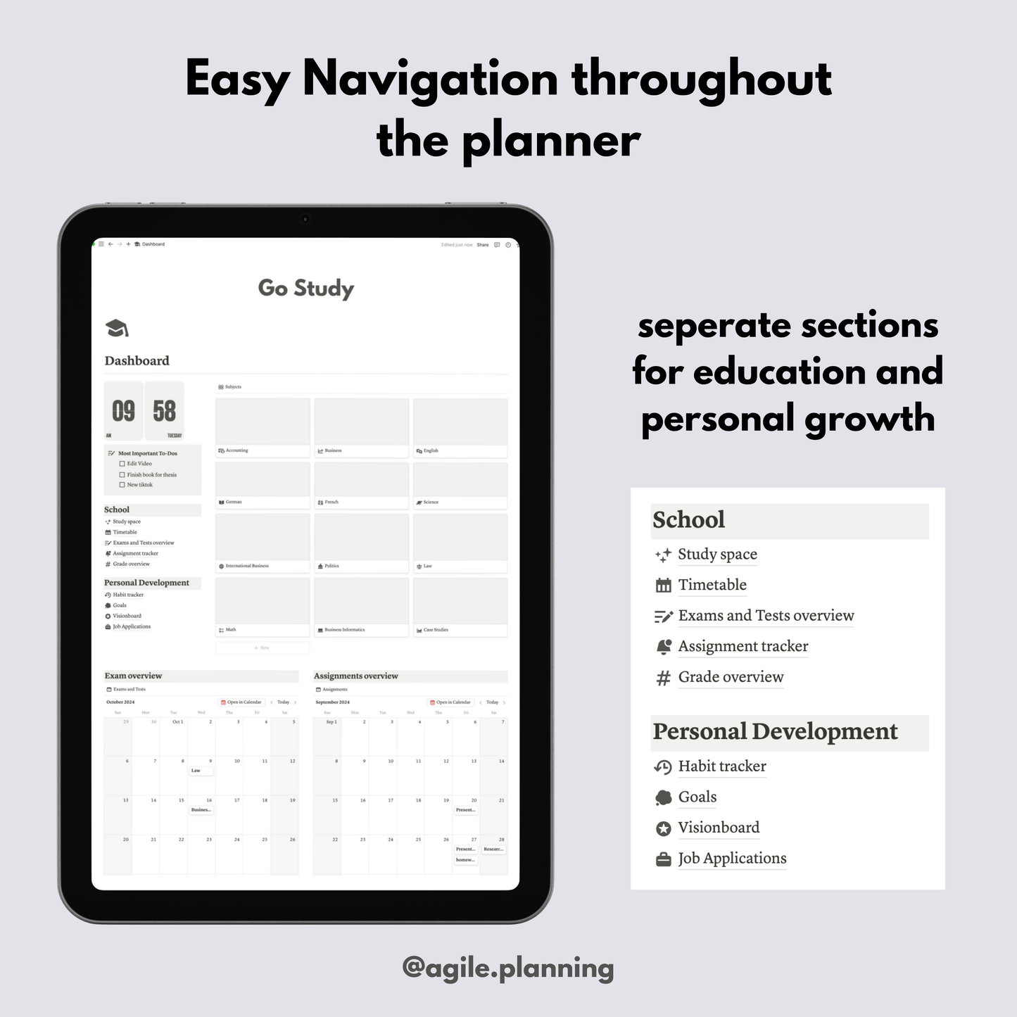 All-in-One Back-to-School Notion Planner | Timetable, Study Tools, Grade Tracker & More