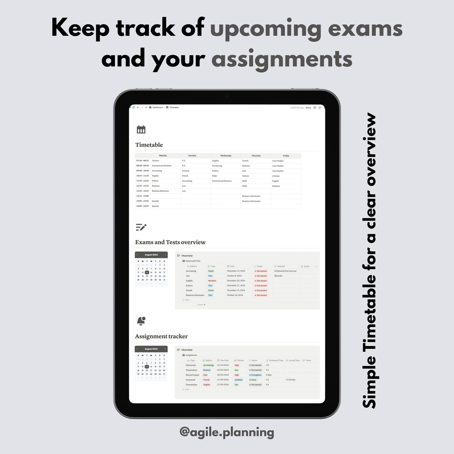 All-in-One Back-to-School Notion Planner | Timetable, Study Tools, Grade Tracker & More