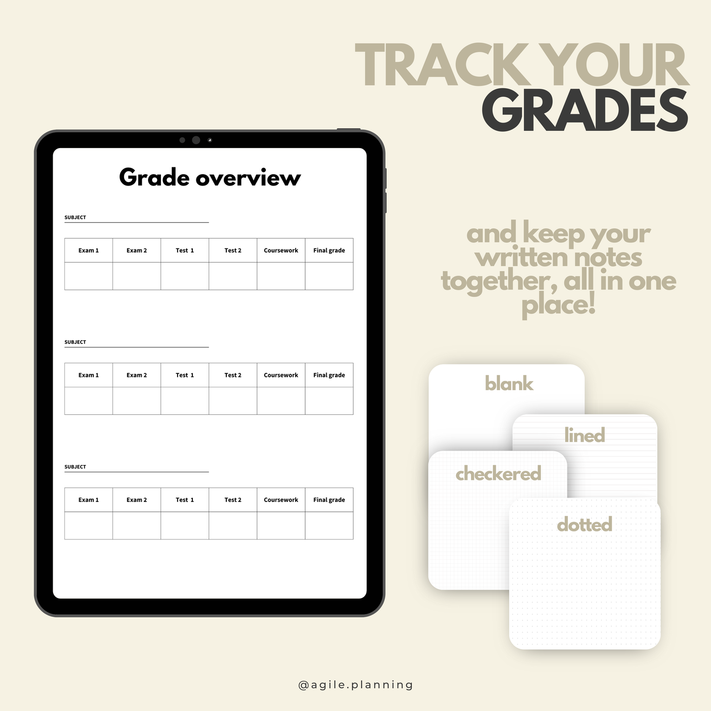 2024/25 Academic Planner for iPad | Hyperlinked Study & Organization Tool for Goodnotes